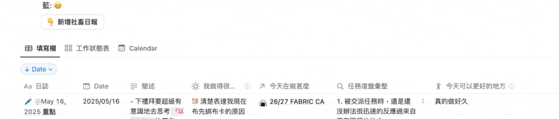 上班族的 Notion 工作日誌模板公開：幫你清晰思緒、提早 Notion 畫面