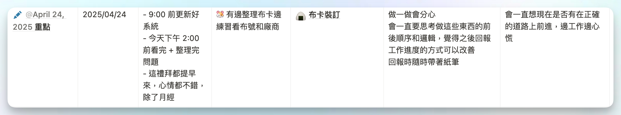 上班族的 Notion 工作日誌模板公開：幫你清晰思緒、提早 Notion 畫面