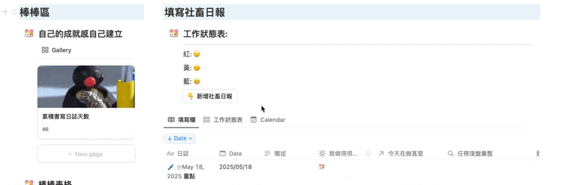 上班族的 Notion 工作日誌模板公開：幫你清晰思緒、提早 Notion 畫面
