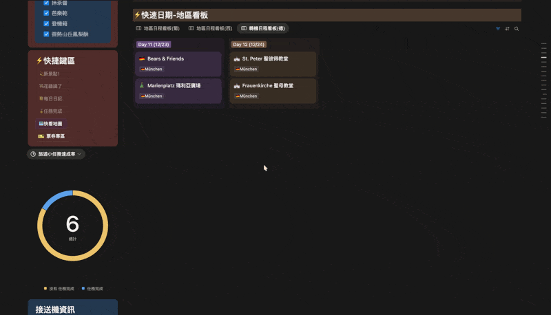 Notion 旅遊管理術：規劃行程的效率秘笈！ Notion 畫面