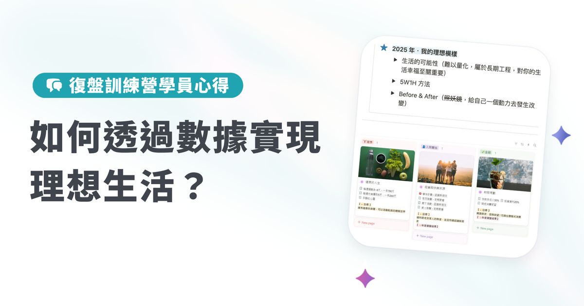 【復盤訓練營學員心得】再次挑戰復盤營！如何透過數據實現理想生活？